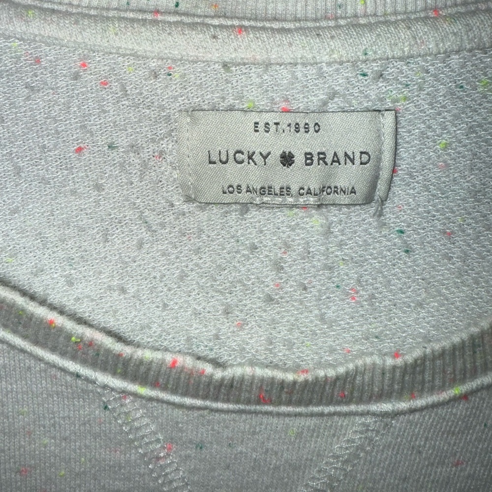 Lucky Brand Speckled Cream Sweatshirt - Picture 4 of 5